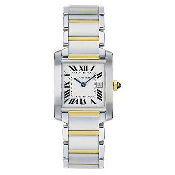 cartier two tone tank francaise women's watch